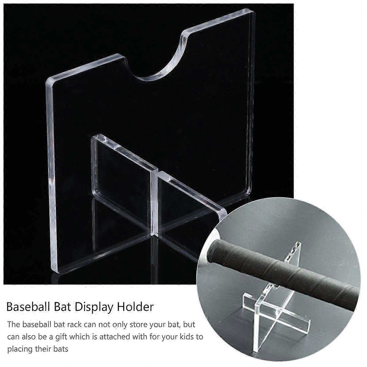 Transparent Acrylic Bat Display Holder Stand for Baseball Players 2Pcs
