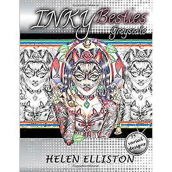 Inky Besties Escala de grises: Libro para colorear en escala de grises