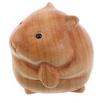 Handgeschnitzte hölzerne Hamsterfigur exquisite Tierskulptur für Desktop-Dekoration Holz Tierhandwerk Holzschnitzerei Hamster Statue