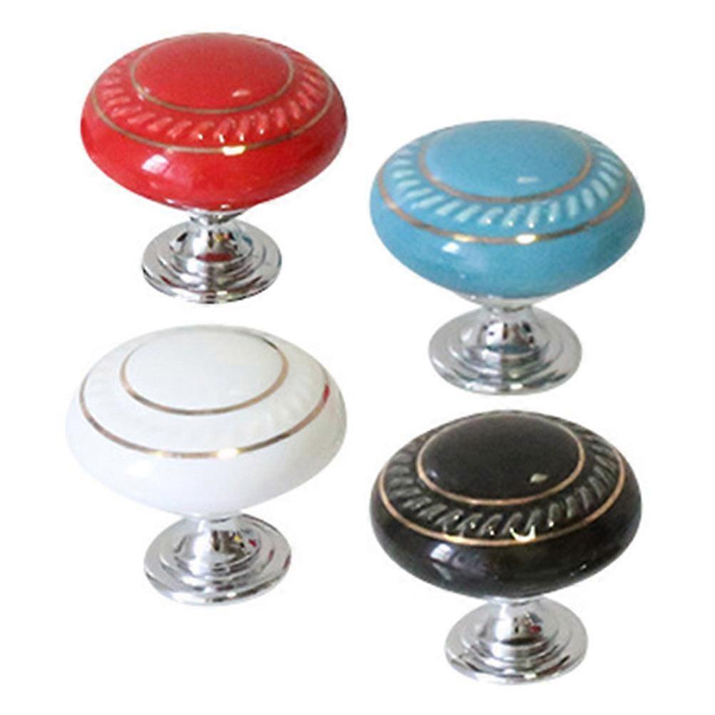Toilet Flushing Button Handle for Home Use 4Pcs Manicure Ceramic Metal Knobs
