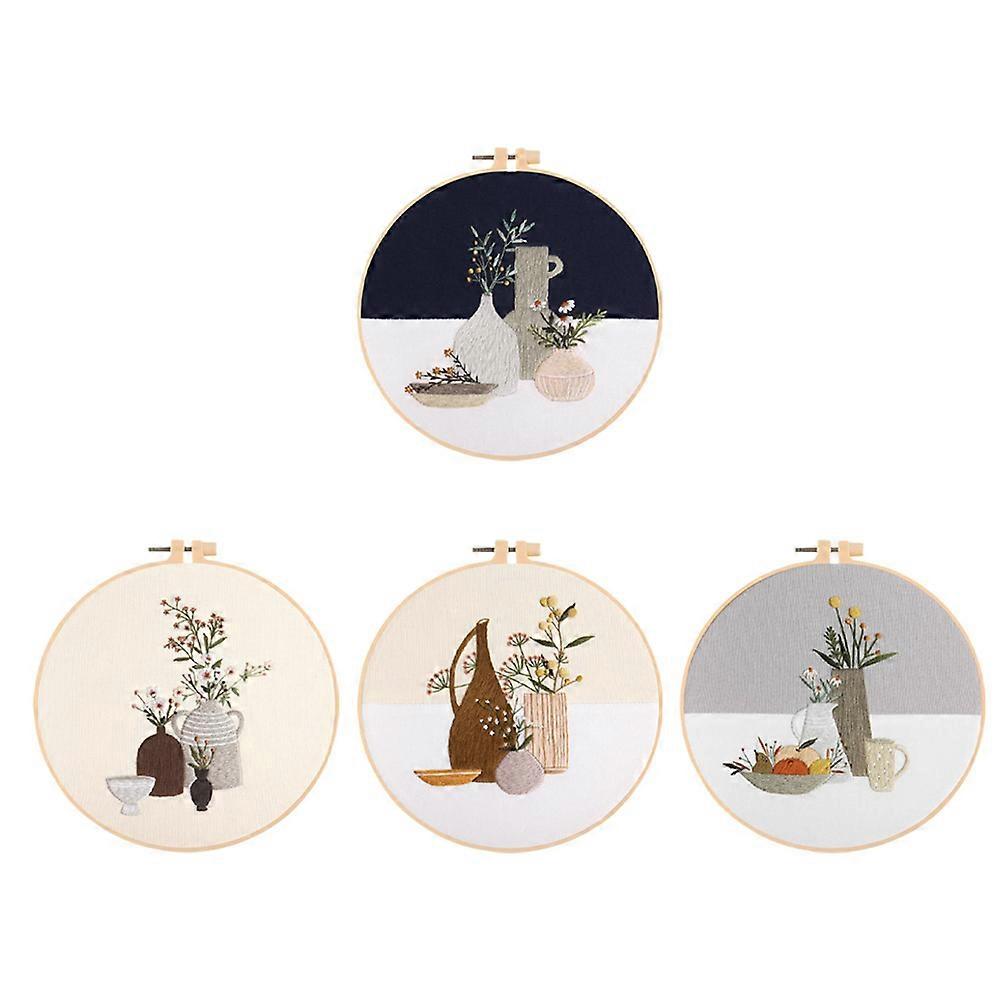 Embroidery Kits Convenient Needlepoint Kits for Decoration 4Sets