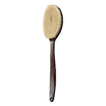 Natural Bristles Bathroom Body Brush with Wooden Long Handle, Exfoliating Massager compatible with Dry Brushing & Shower, Daily Skin Care