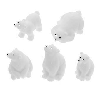 5pcs Résine Polar Bear Décors Mini Polar Bear Décors Mini Parures d’animaux