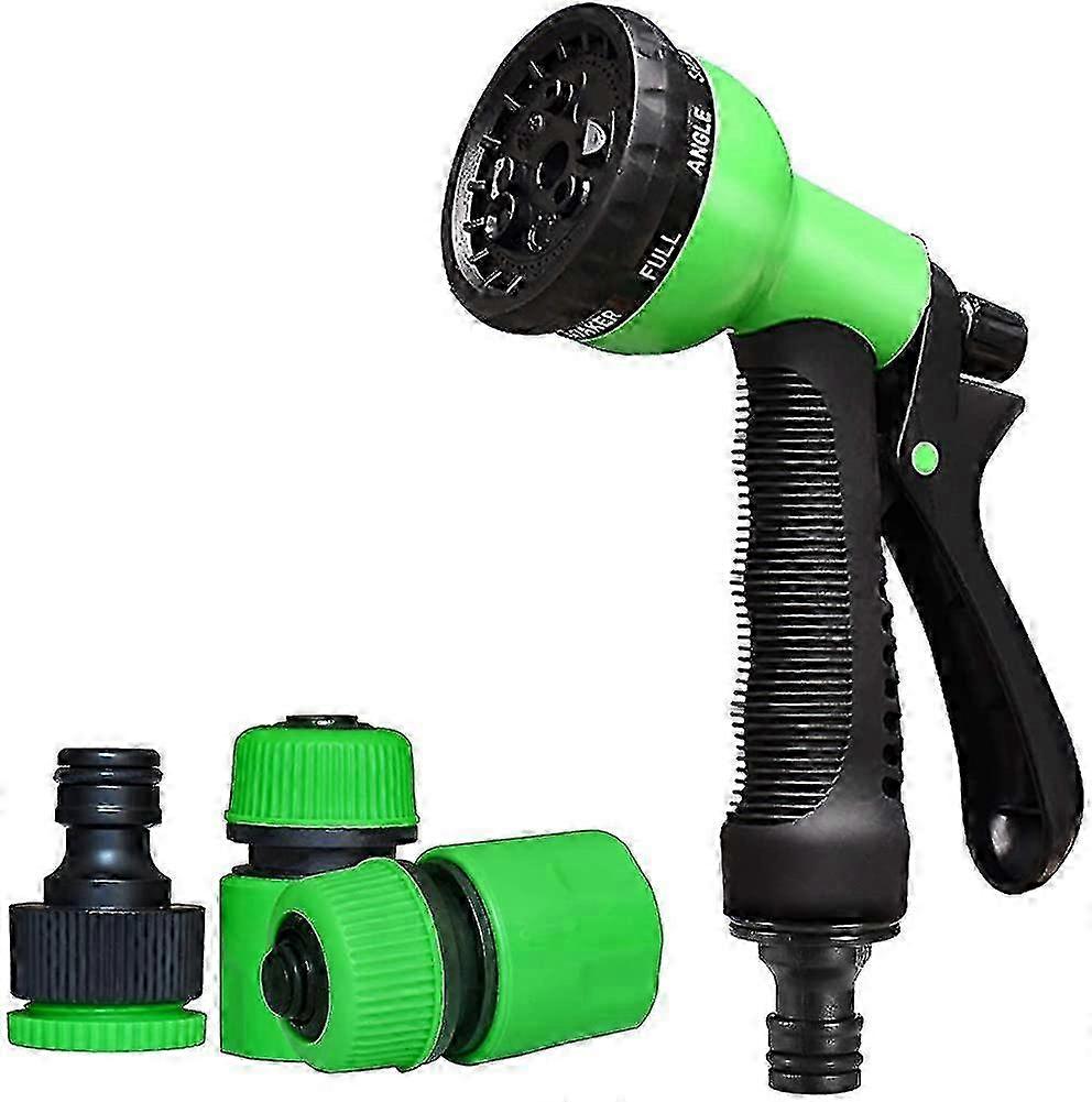 8 Function Watering Gun Adjustable Sprayer, With Connection Accessory Kit, Hose