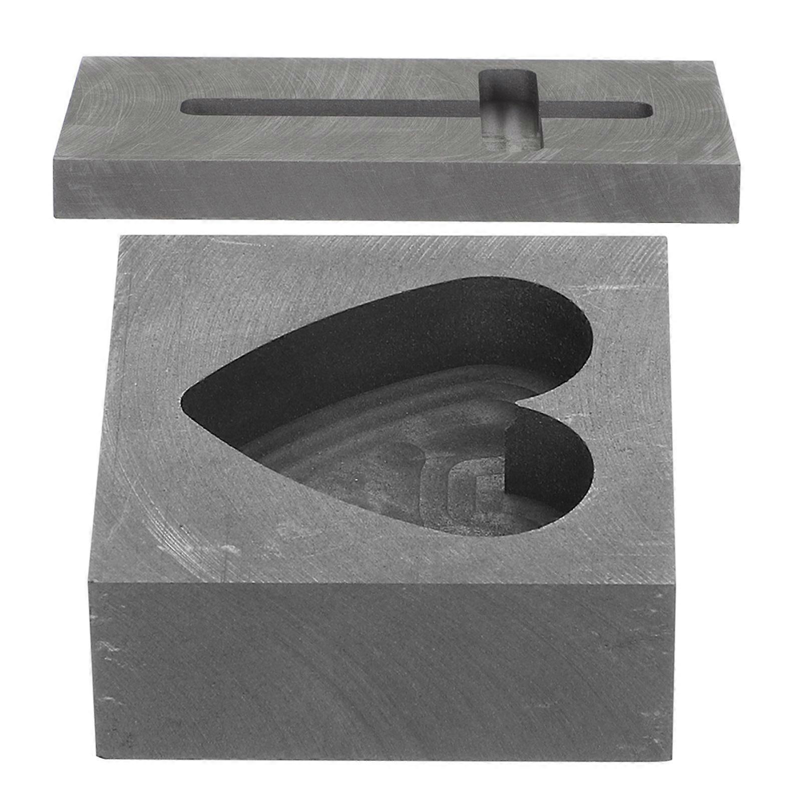 2 pcs Heart Shaped Graphite Mold Cross Shape Graphite Mold Copper Casting Molds
