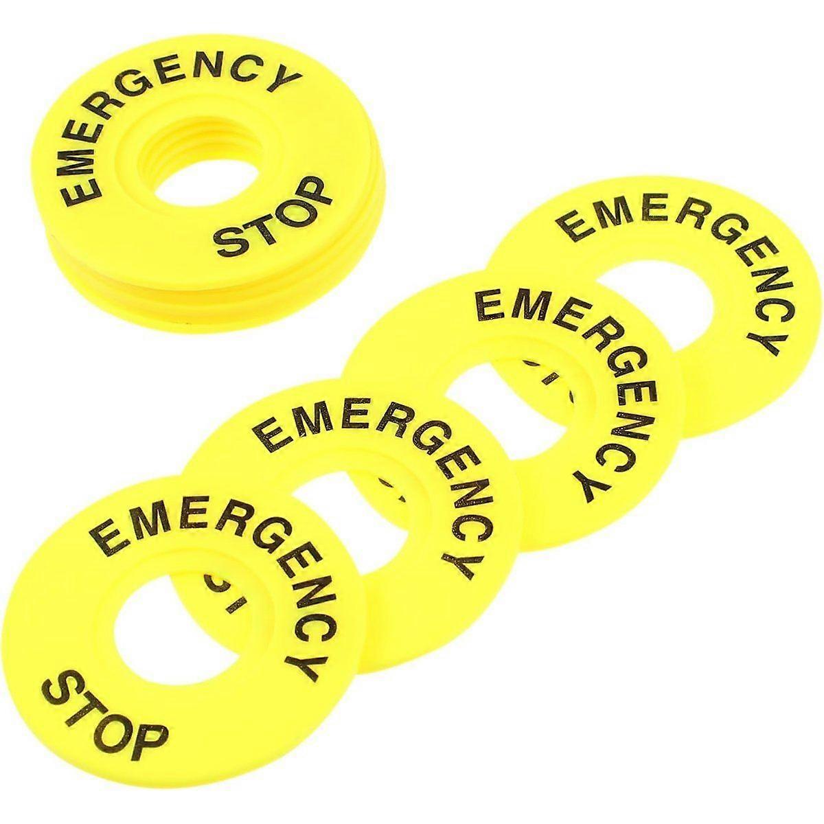 20 Pcs Warning Circle Round Labels E-Stop Button Push Button Sign Alarm Clock Elevator