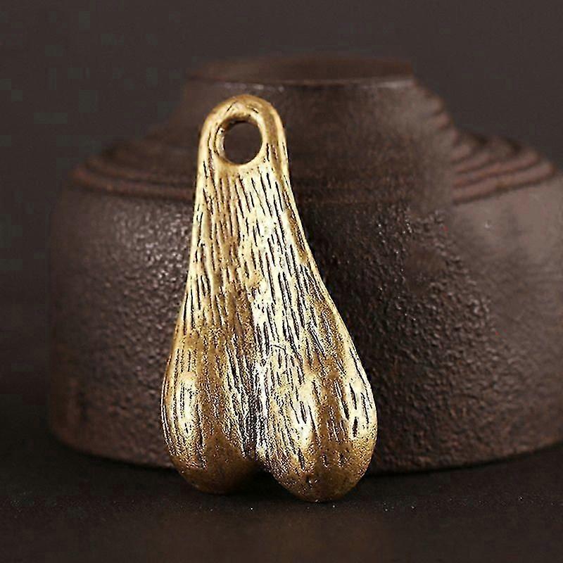 Solid Brass Men Testicles Pendant For Keychain Trendy Balls Keyring