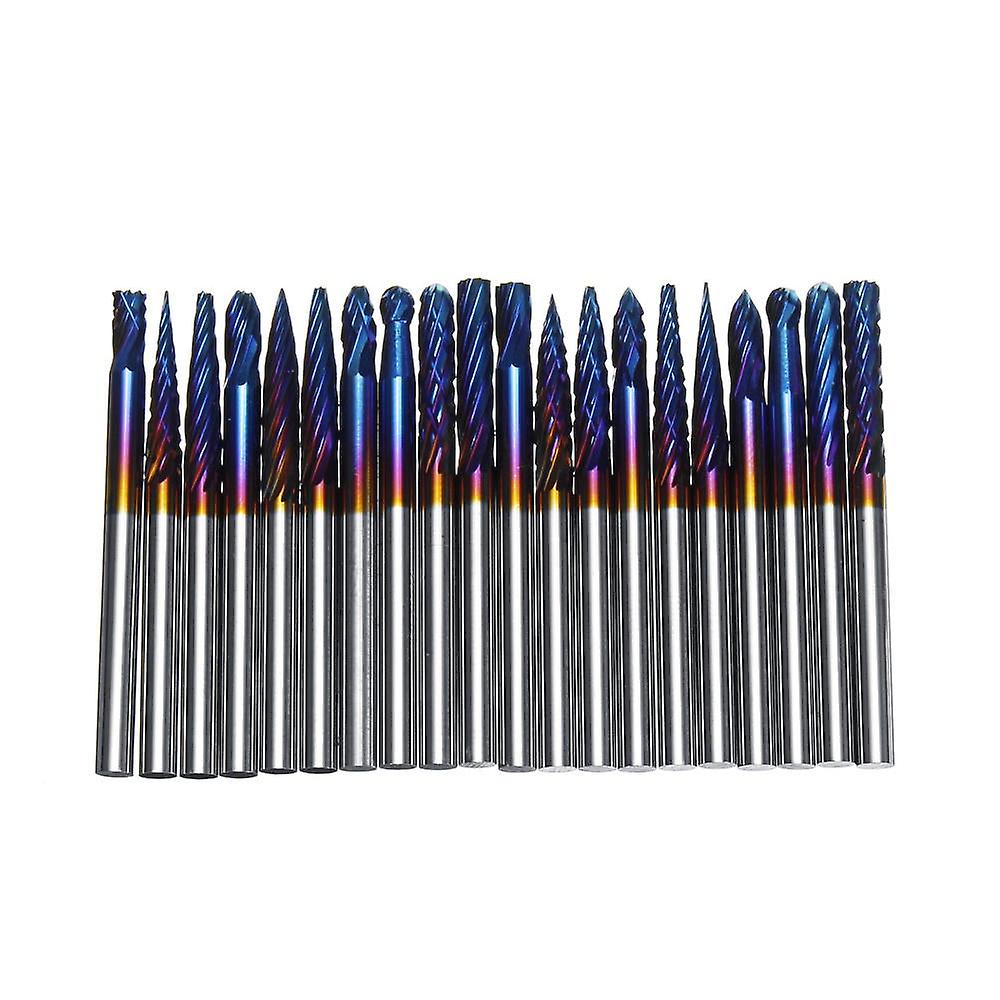 20Pcs 3x3mm Naco Blue Coating Burrs Rotary File Tungsten Carbide Router Rasps