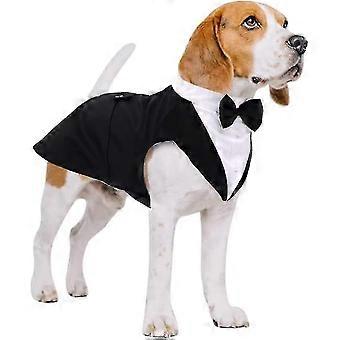 Dog Suit And Bandana Set, Dogs Tuxedo Wedding Party Suit, Dog Prince Wedding Bow Tie Shirt compatible withmal Dog Weeding Attire compatible with Large