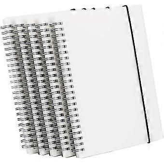 5 Pack Clear Hardcover Spiral Notebook Notebooks For Writing Journals, 80 Sheets, 8.5" X 5.7" (blank)
