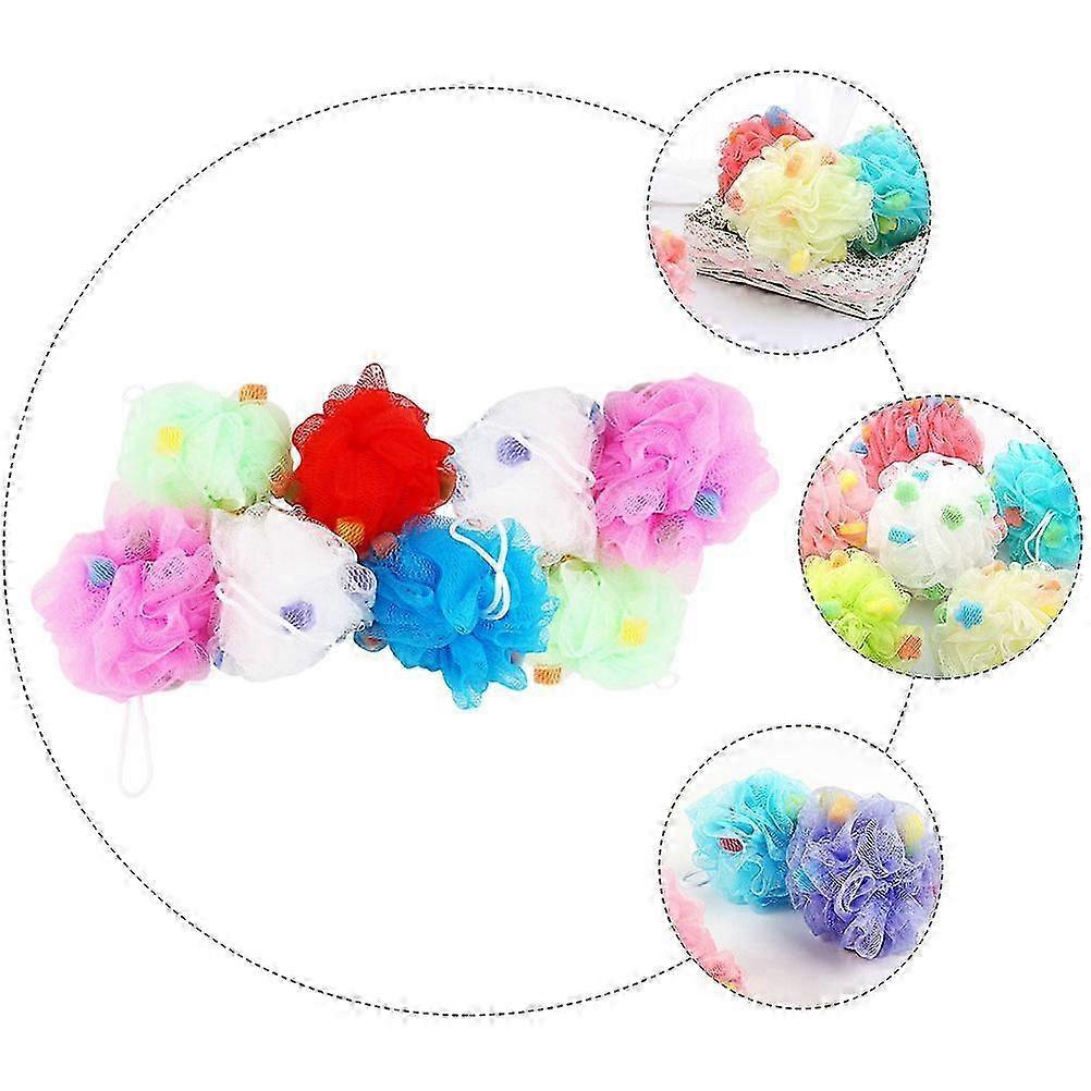 Shower Sponge Ball Bath Ball compatible with Shower Assorted Color 8Pcs Pack