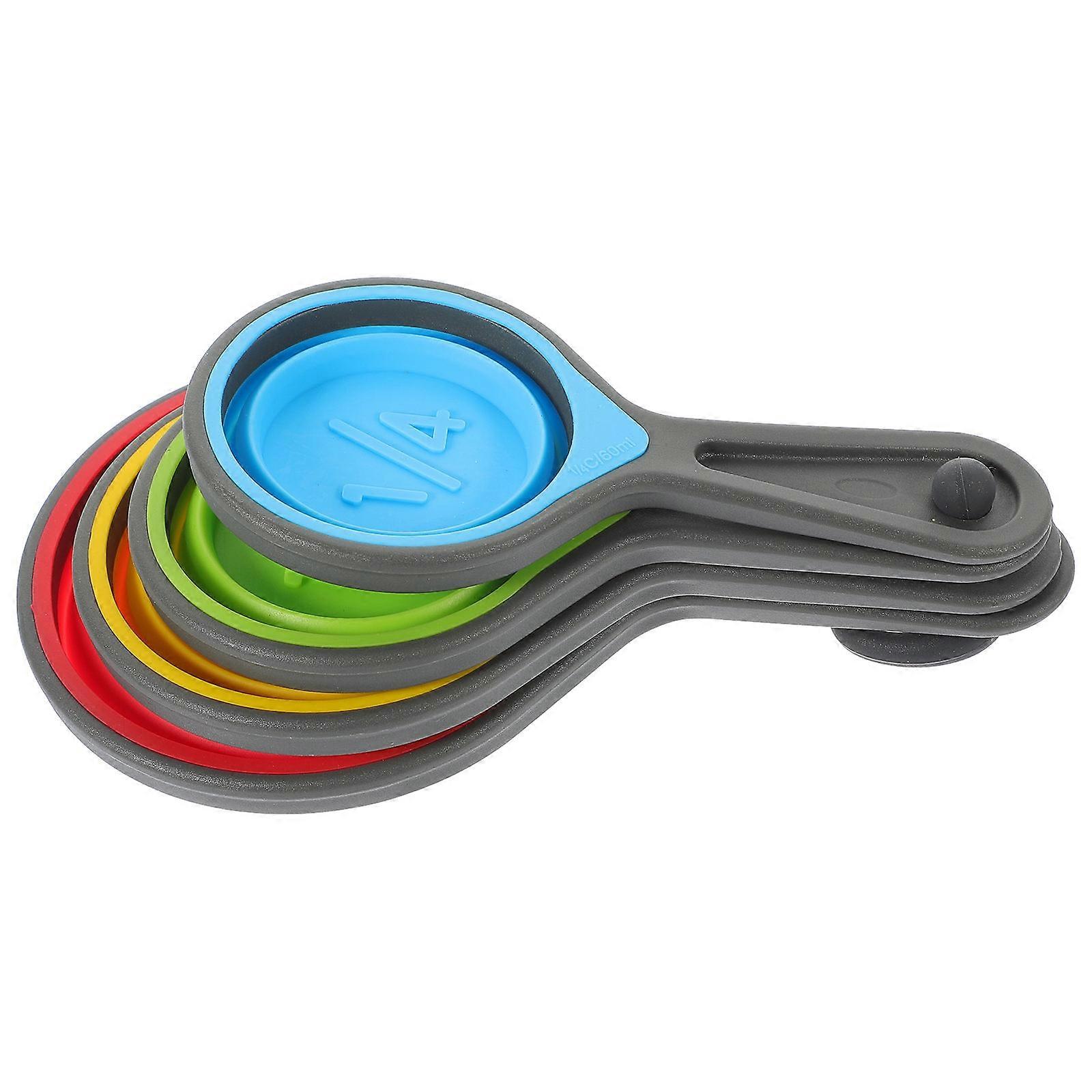 Silicone Measuring Spoon Set for Kitchen Use with 1Set Folding Spoons