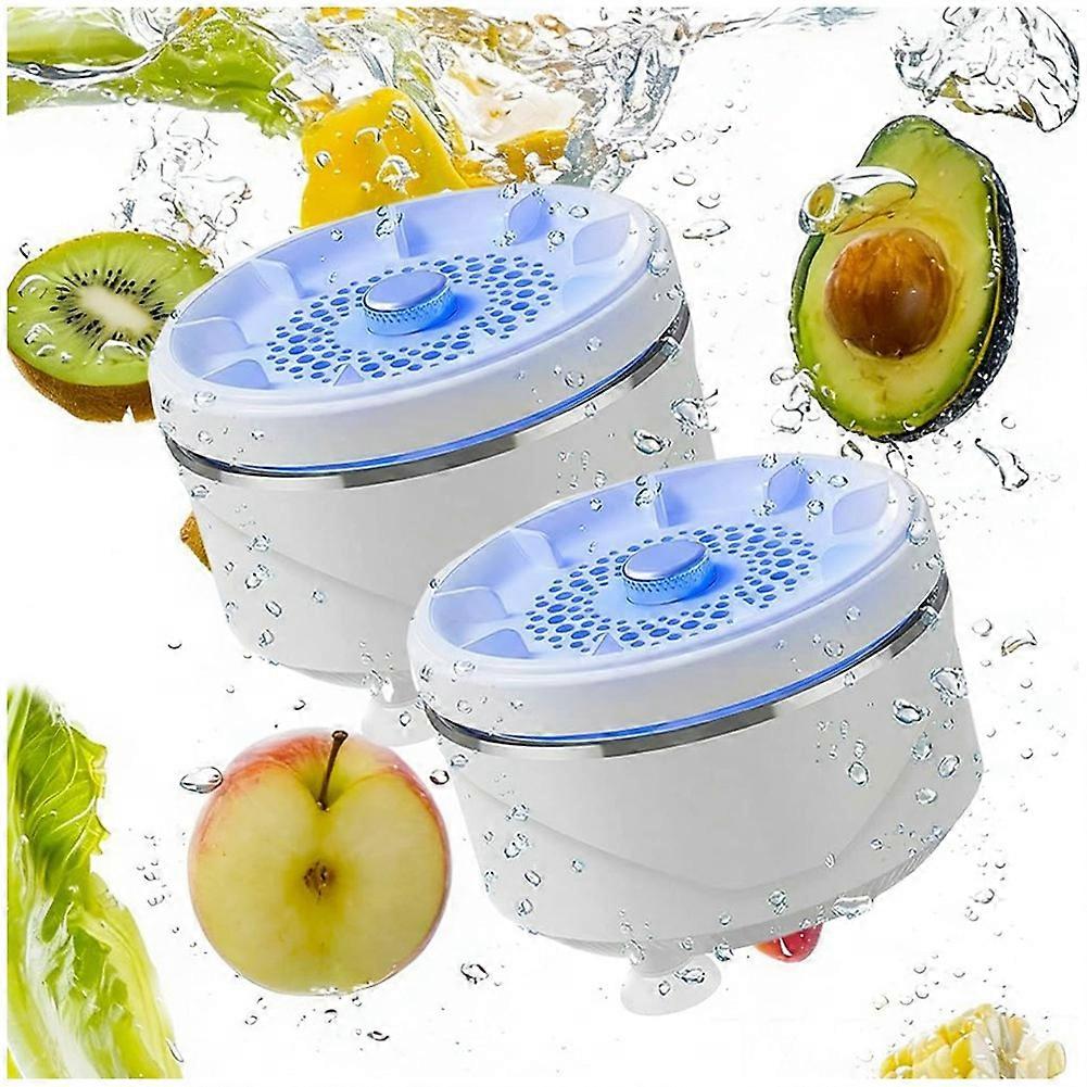 2 Pack Fruit and Vegetable Washing Machine - Titanium Electrolysis Cleaner with Vortex, Wireless Kitchen Purifier