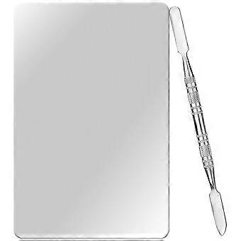 Makeup Mixing Tray Stainless Steel Cosmetic Plate for Nail Art 2Sets