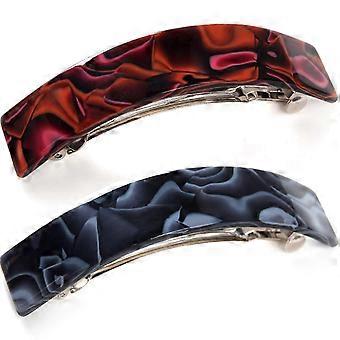 2 Pack Rectangle Automatic Clasp Hair Clips French Style Curved for Thick Hair Women