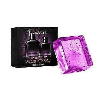 Transparente, violette Parfüm-Badeseife, reichhaltiger Schaum, erfrischende und hautschmeichelnde Seife, romantischer Duft, Duschseife – das perfekte Geschenk für Erwachsene