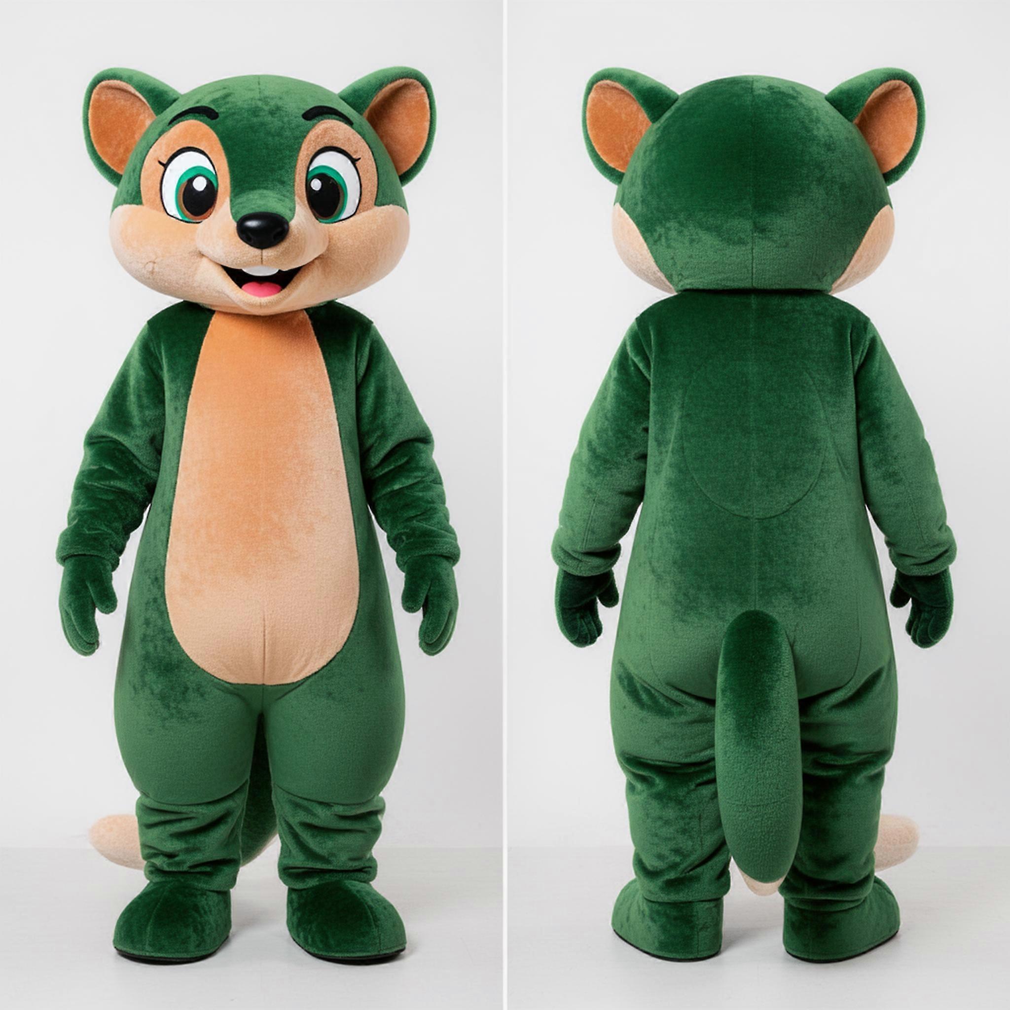 MASTICOT Forest Green Playful Mongoose Mascot