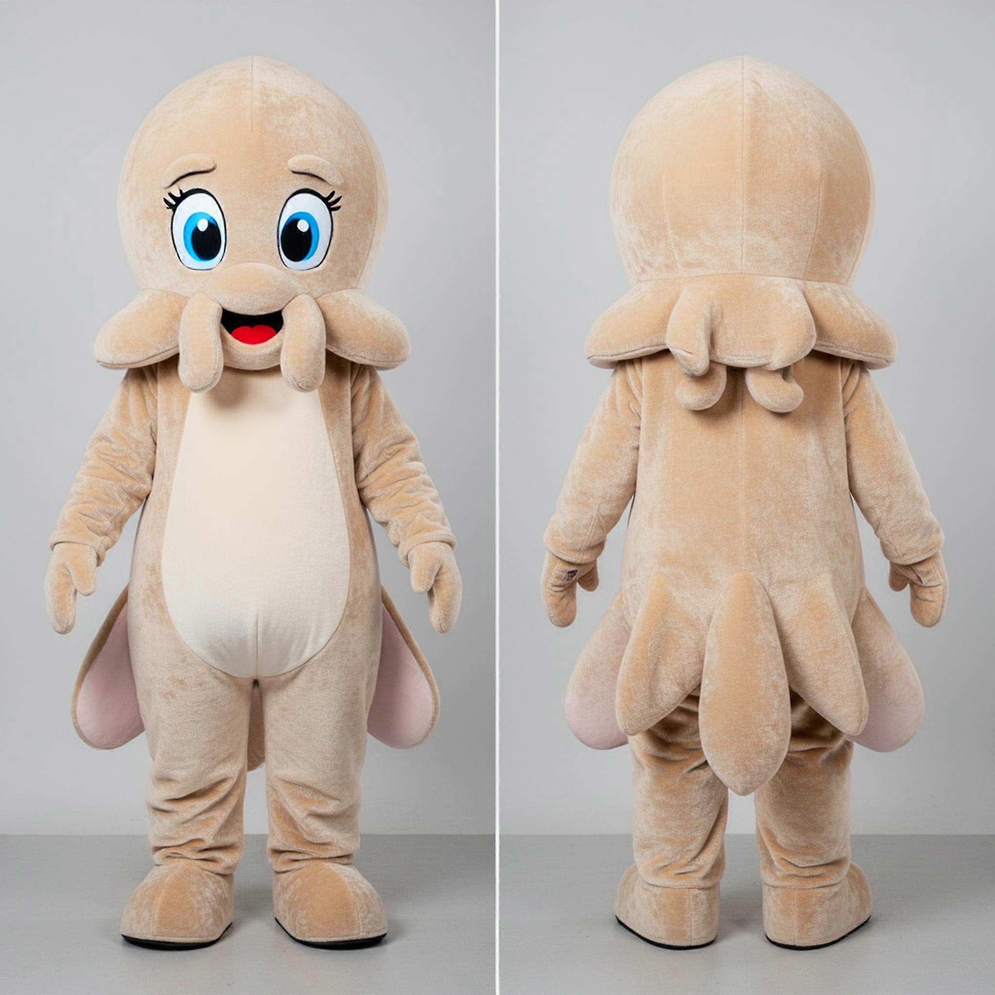 MASTICOT Beige Velvety Squid Mascot