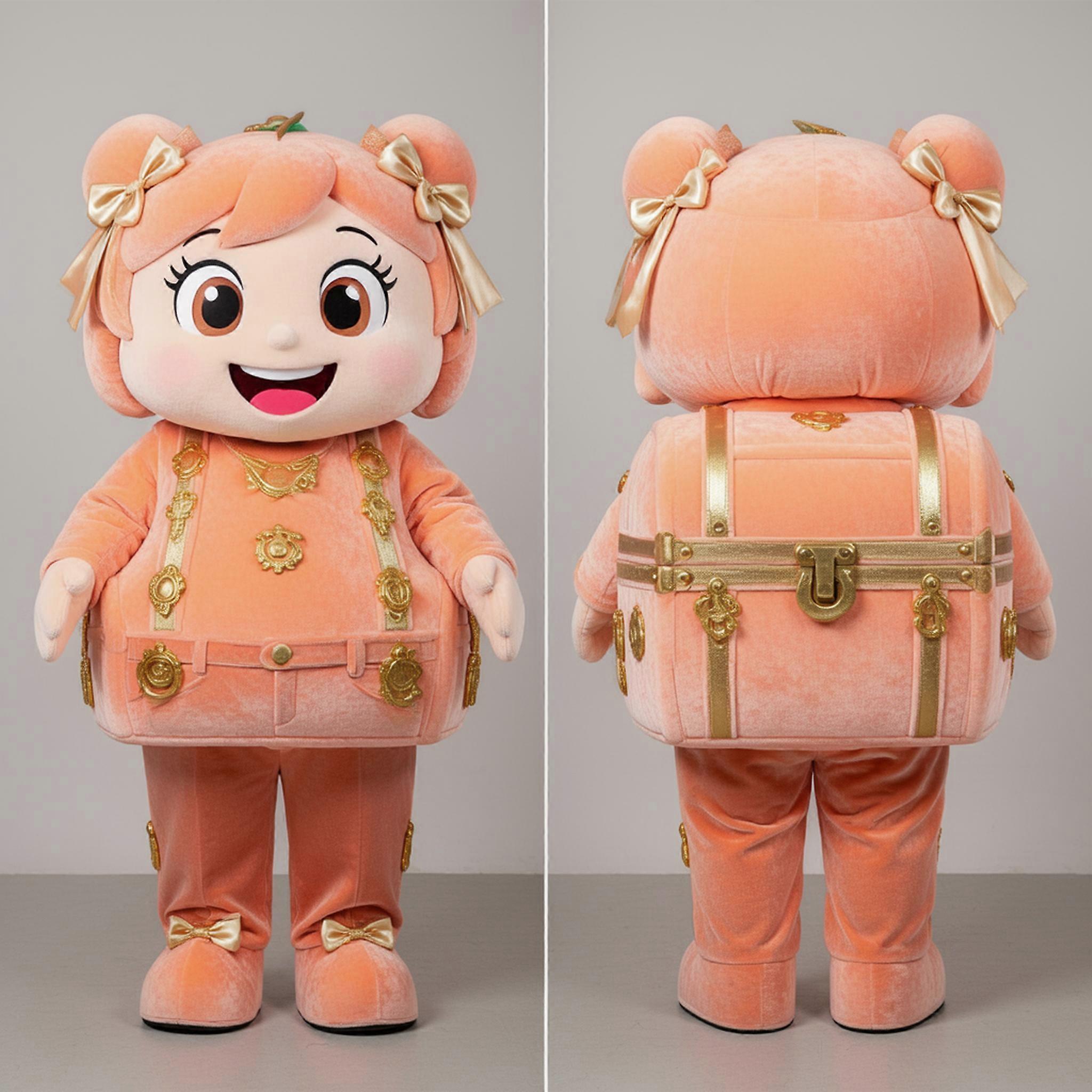 MASTICOT Peach Velvety Treasure Chest Mascot
