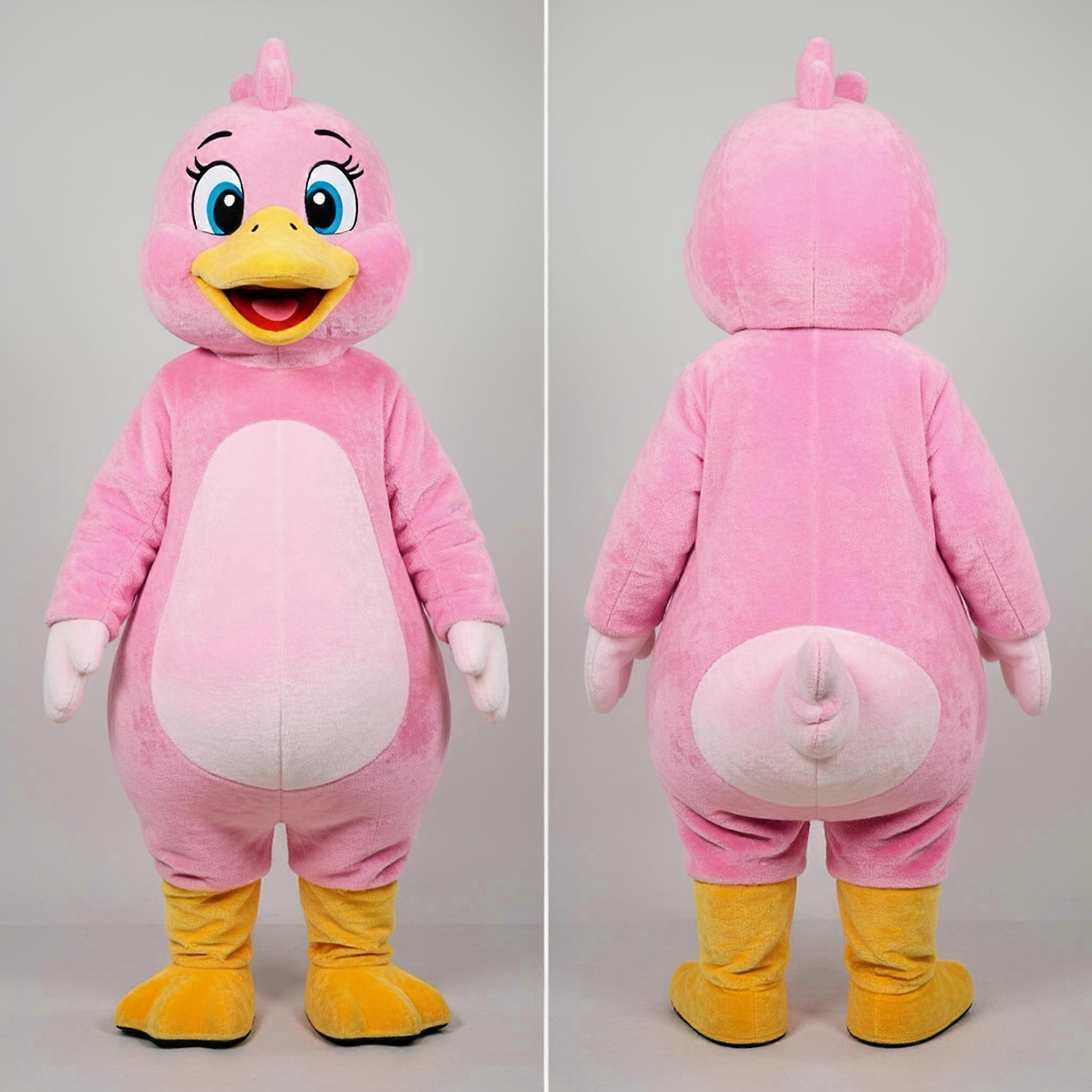 MASTICOT Pink Fluffy Goose Mascot