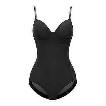 Underwire Hvid Bodysuit Kvinder Shapers Stretch Ensfarvet Silkeagtigt Undertøj Bodysuits Shapewear Sort