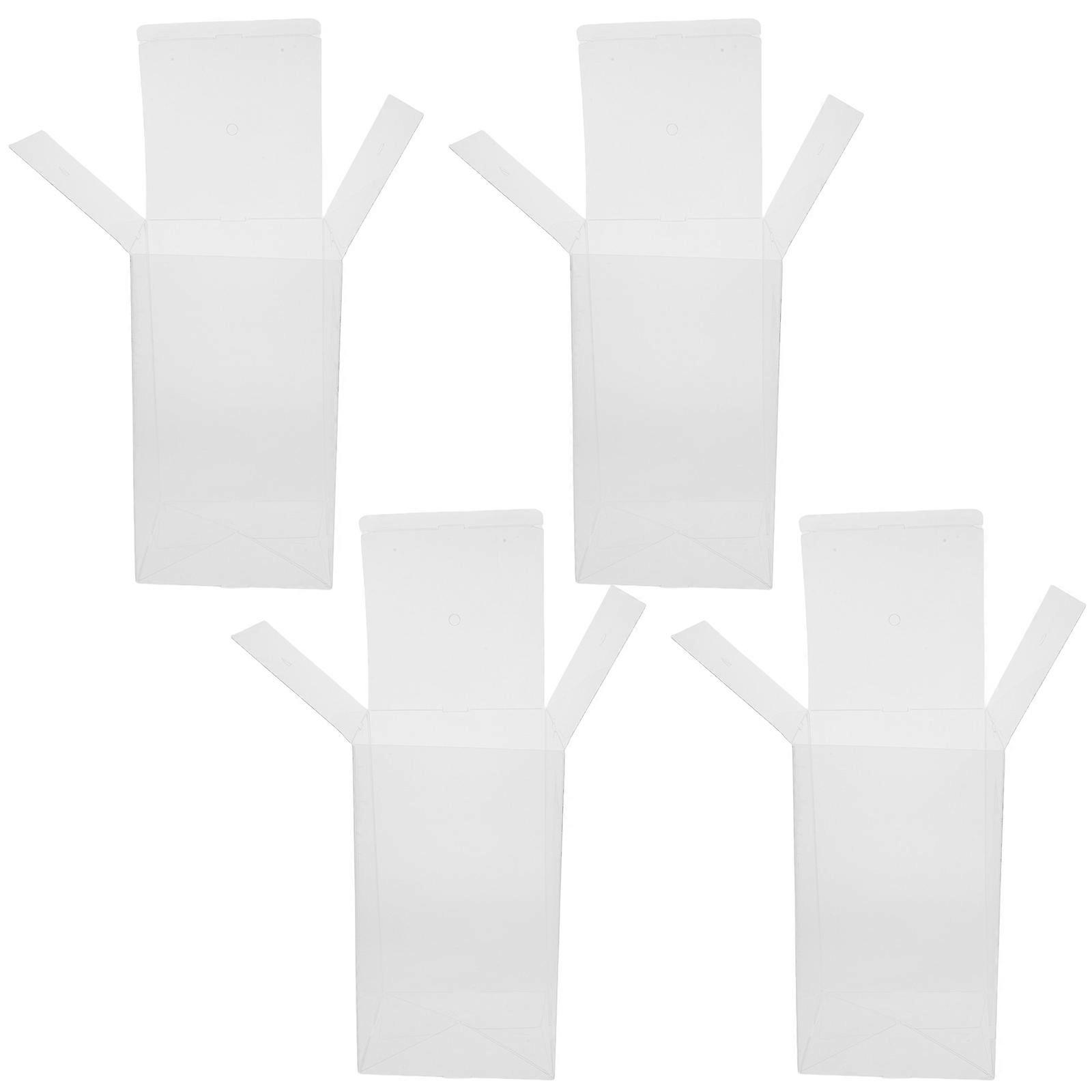 PVC Storage Boxes for Dolls with Transparent Display Cases 4Pcs Set