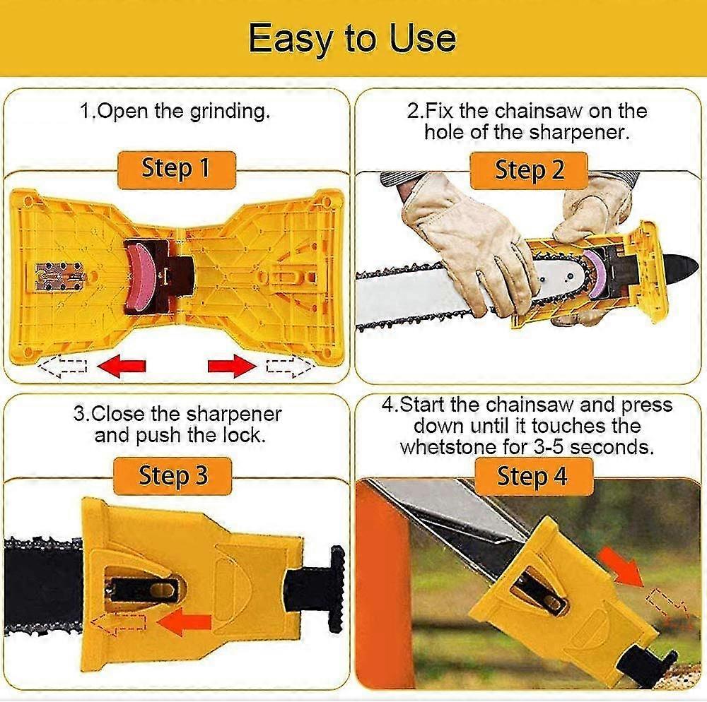 Chainsaw Sharpener, Chainsaw Sharpener Set With 3 Whetstones, Fast Woodworking