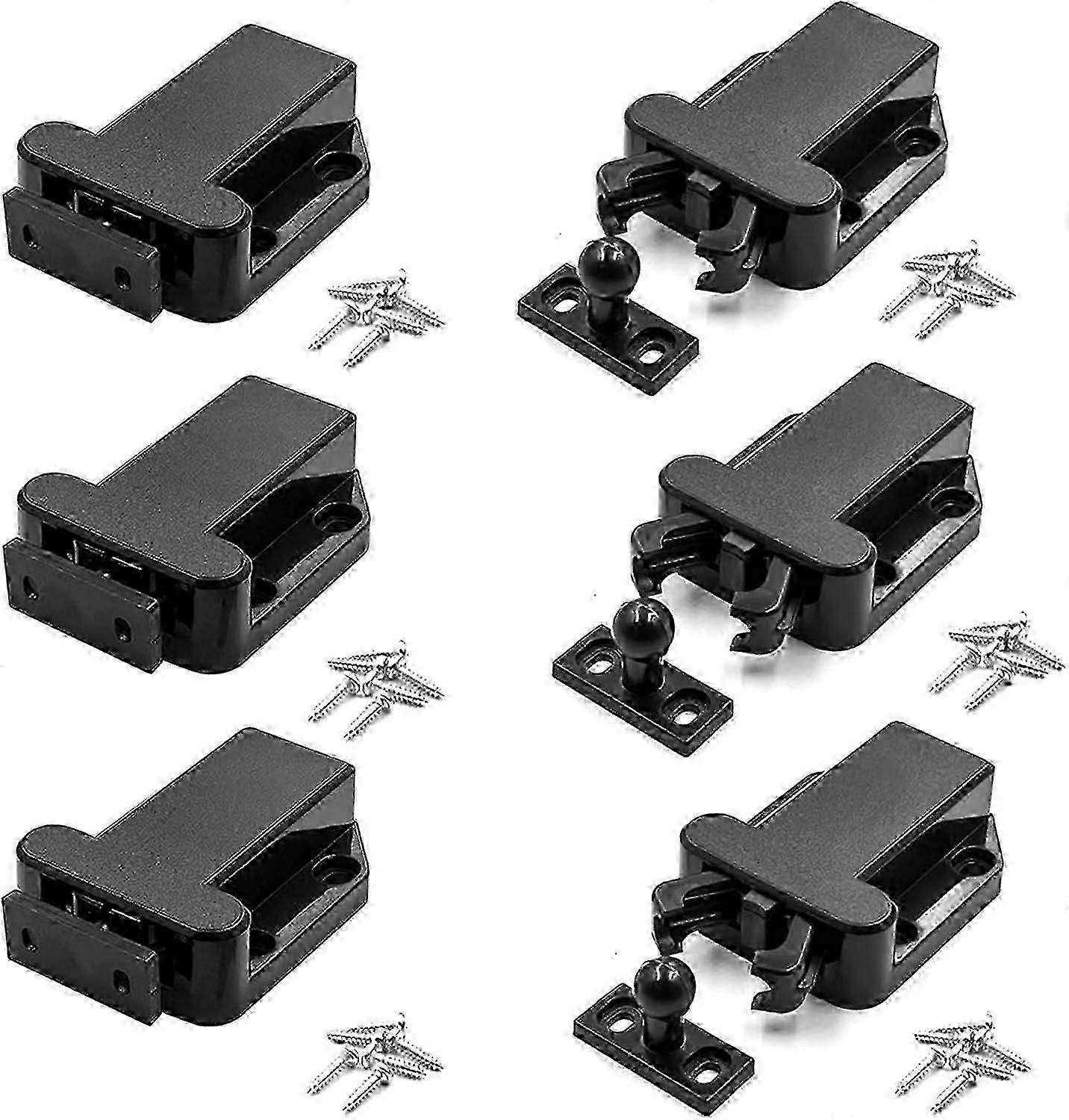 6Pcs Push Catch Catch Spring Catch With Screws, Door Latch With Touch Unlocking