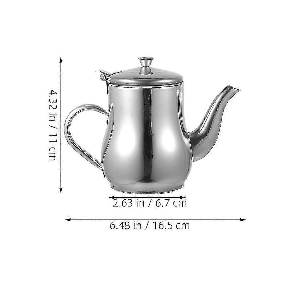 Pot de stockage d'huile en acier inoxydable avec filtre multifonction, poignée ergonomique, facile à nettoyer, gain de place, capacité de 13 onces, couleur argent.