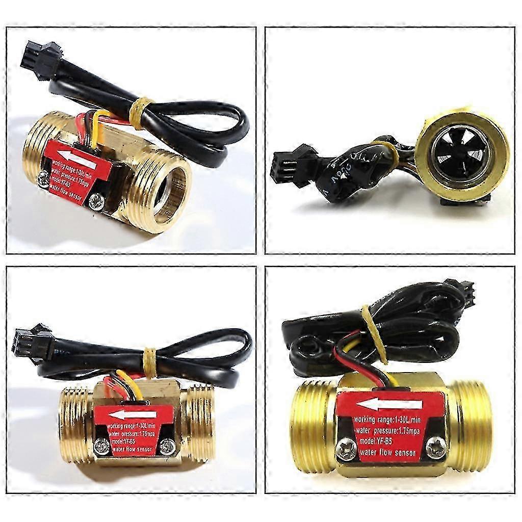 G3/4" Male Thread Brass Water Flow Sensor Hall Effect Sensor Switch- Flow Meter
