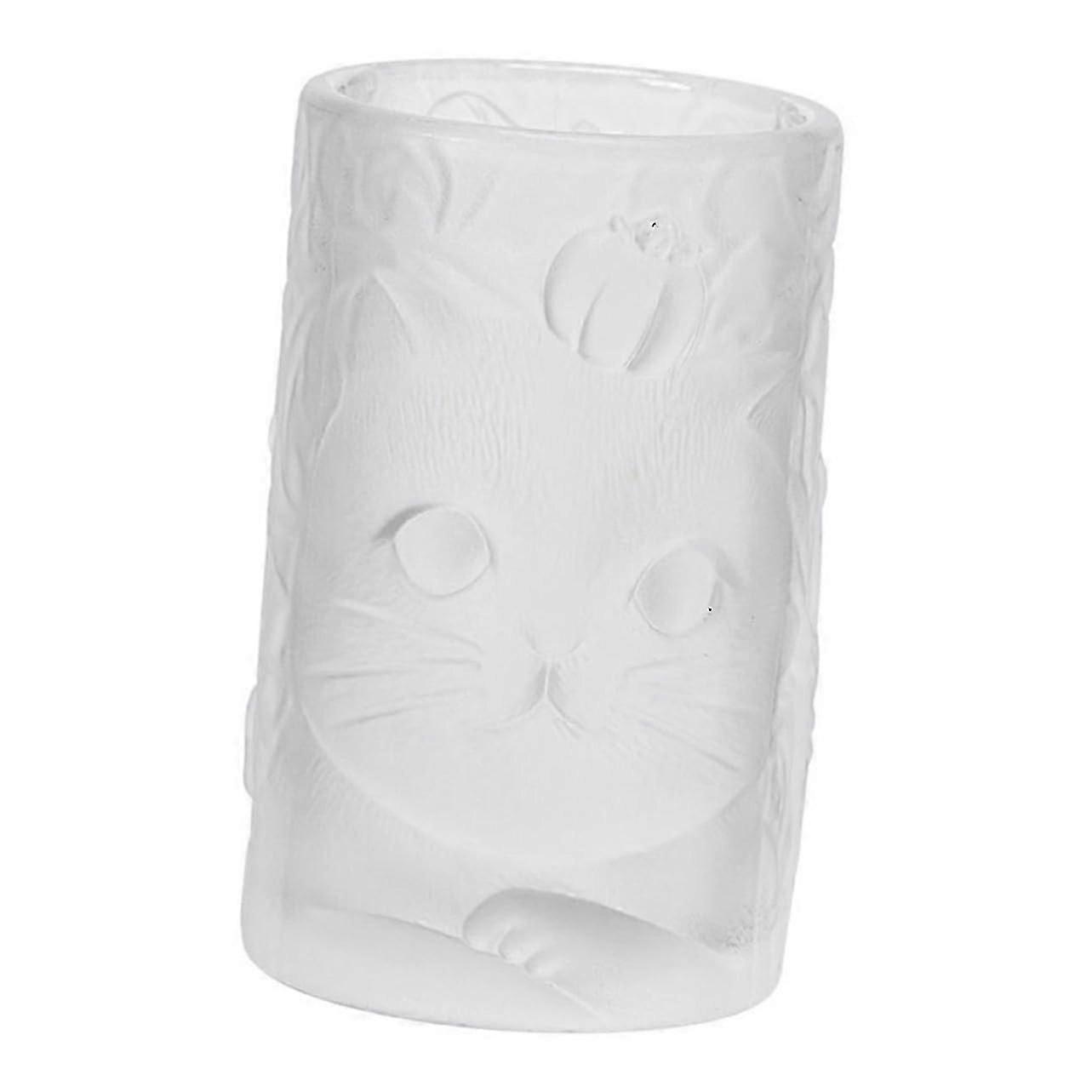 Kitten Motif Glass Drinking Cup