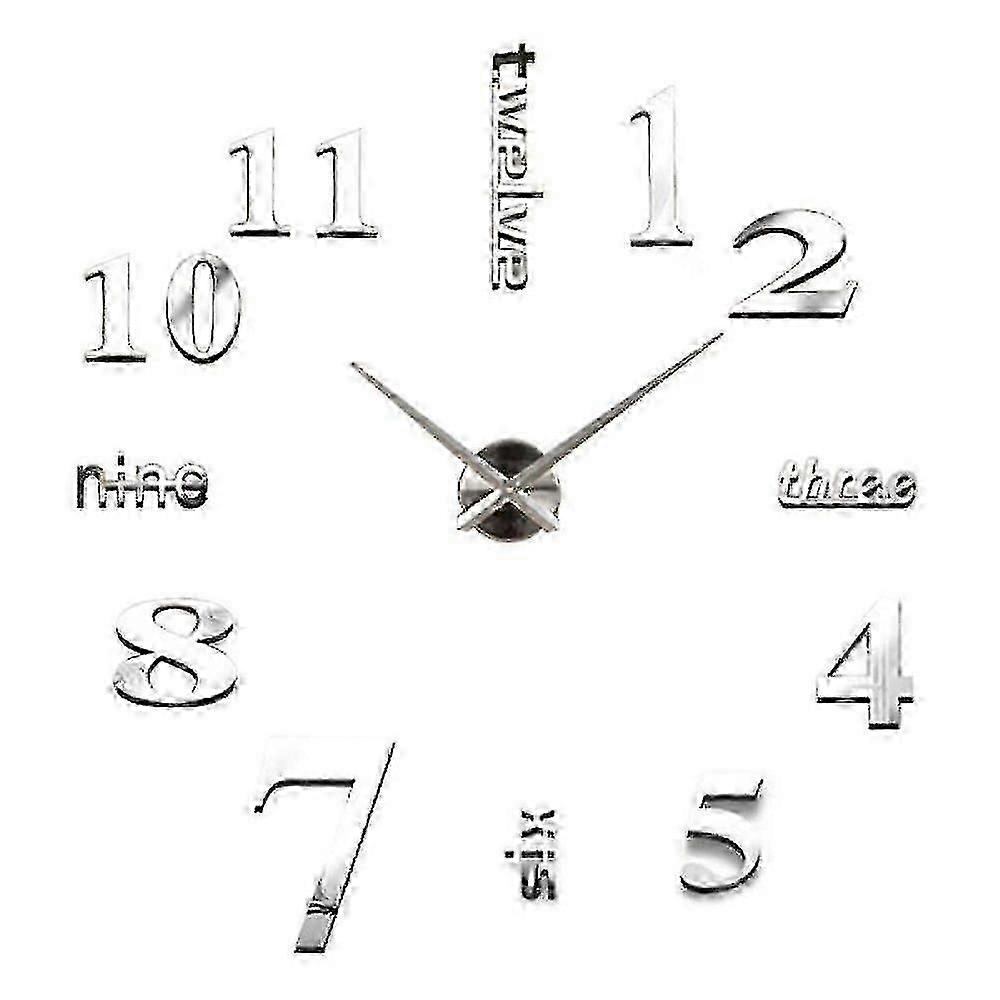Wall Clock With 3d Visual Sticker, Diy Wall Clocks, Reusable For Home