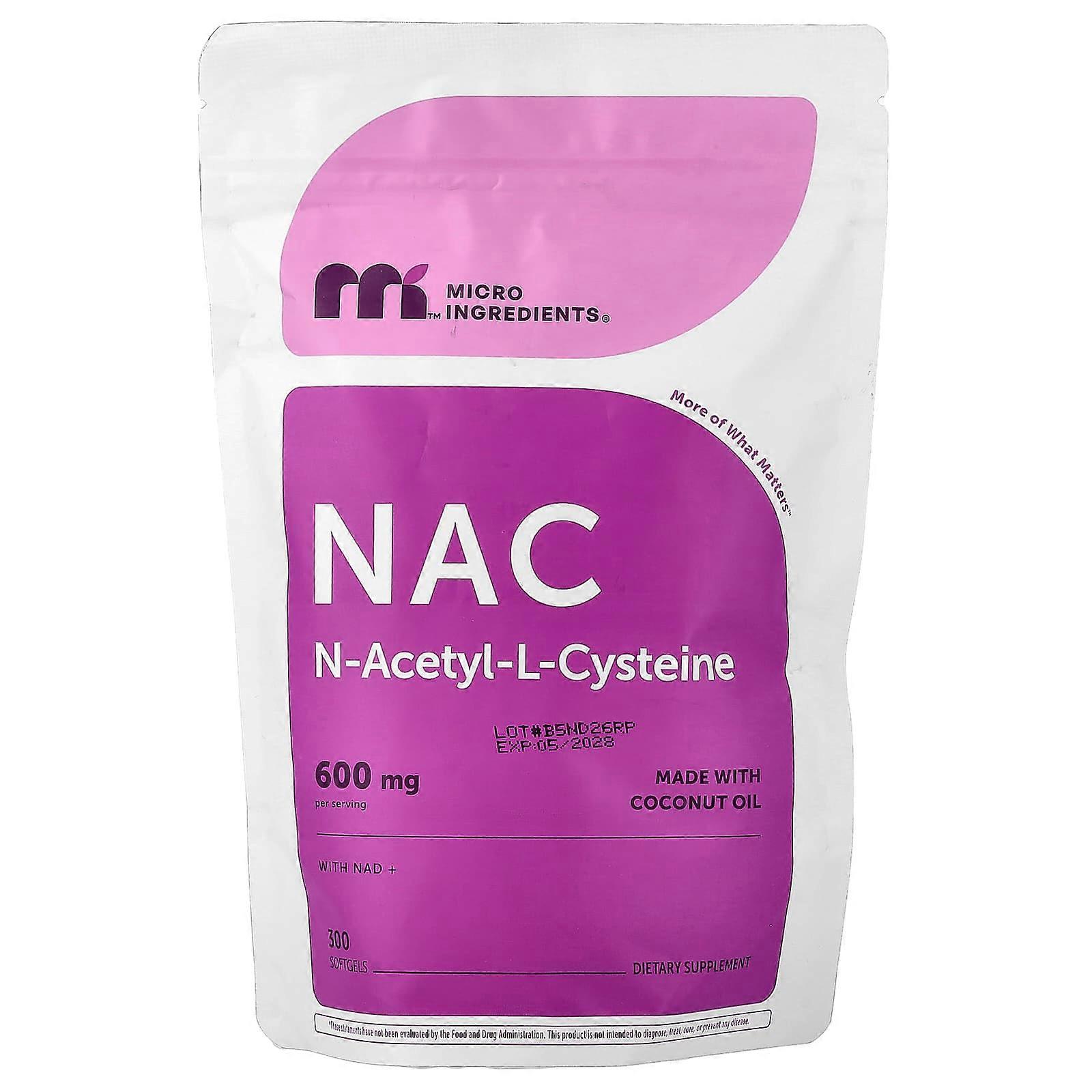Micro Ingredients, NAC With NAD+, 300 Softgels
