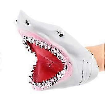 Realistic Shark Hand Puppet Soft TPR Grey Storytelling Toy for Kids and Adults, 1 Piece