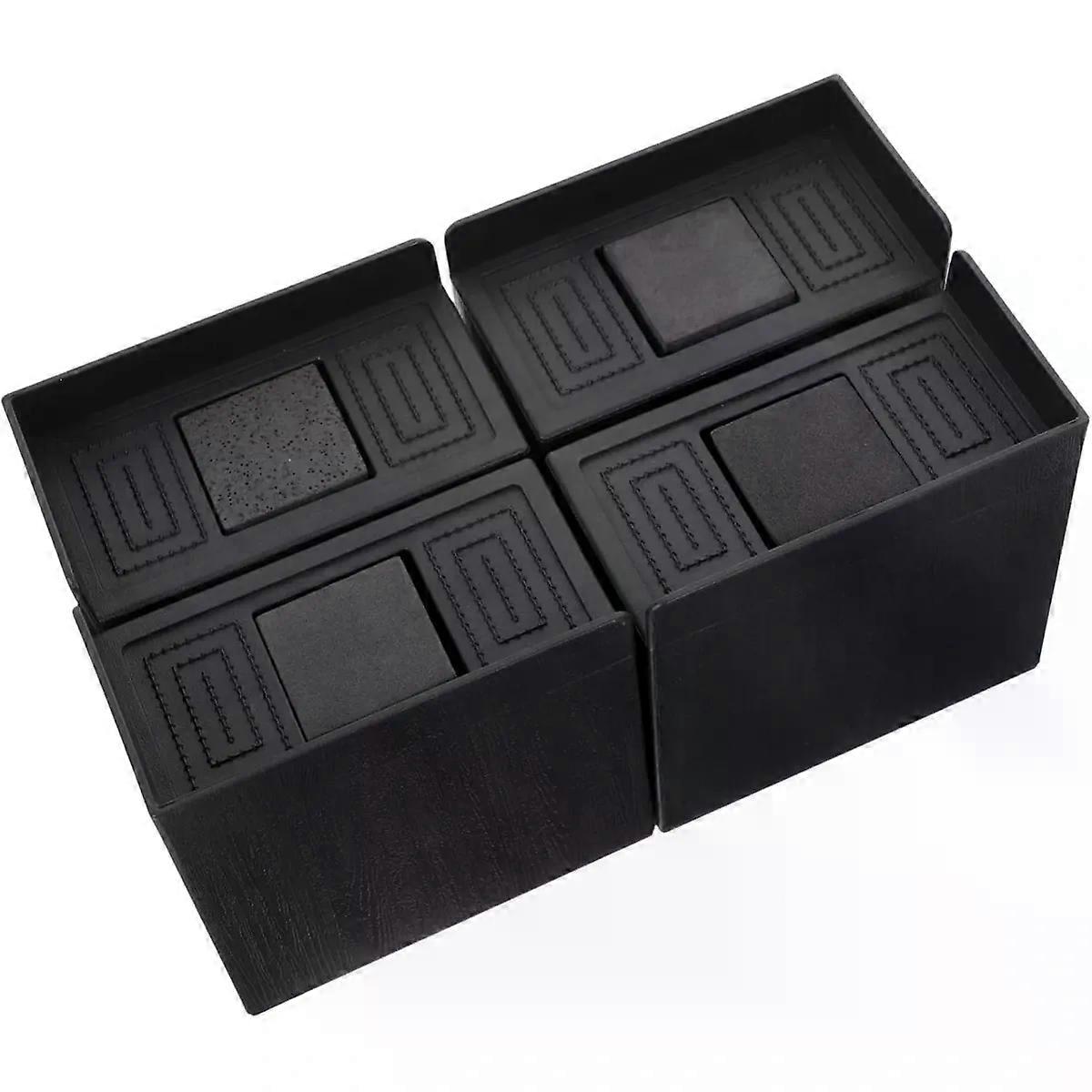 4Pcs Black Rubber Bed Riser Blocks, 4 Inch L-Shaped Rectangular