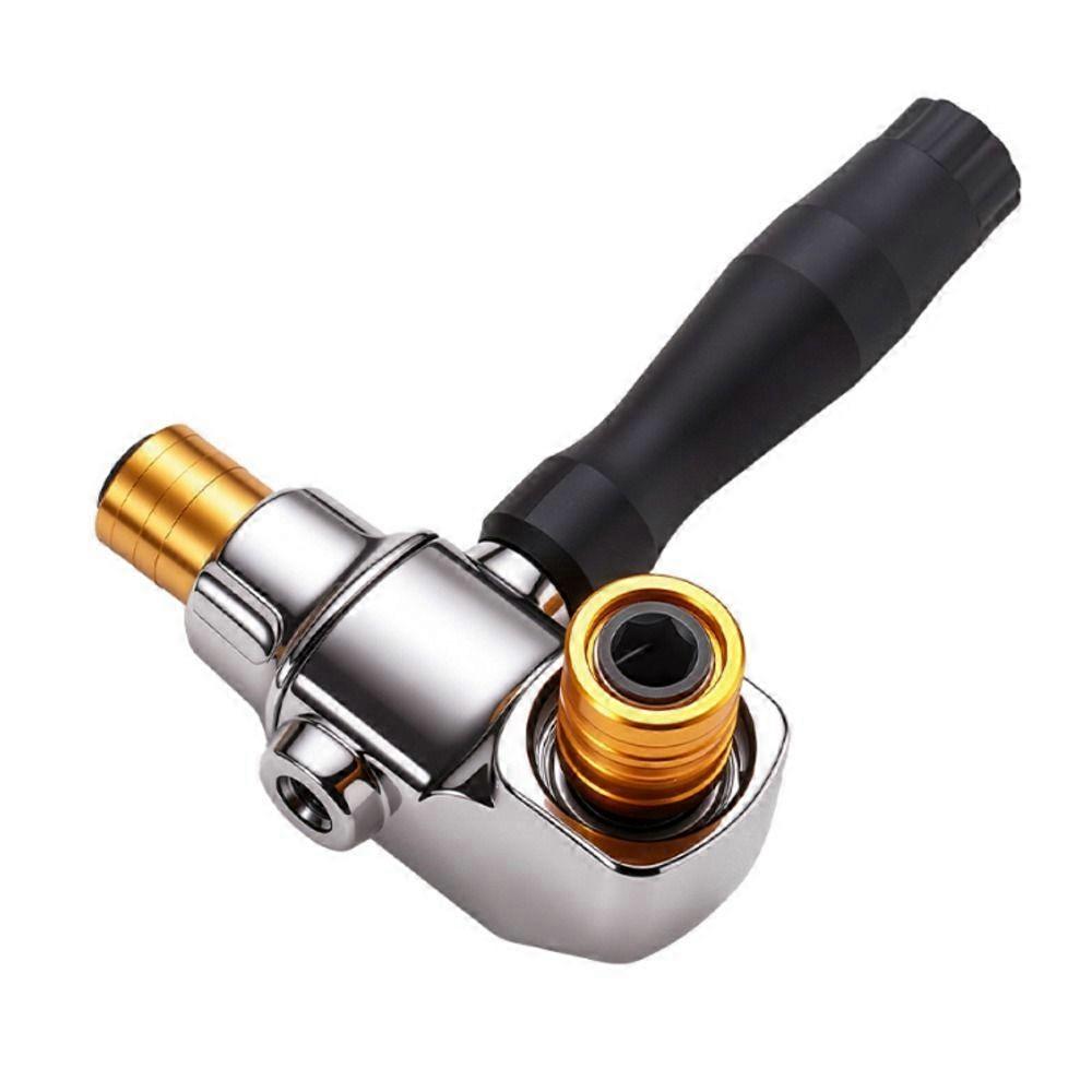 Dual-Head Drill Corner Adapter, 6.35mm Hex, with Silver Alloy Body, Replaceable-Bit Socket and Support Handle, 2 Sets