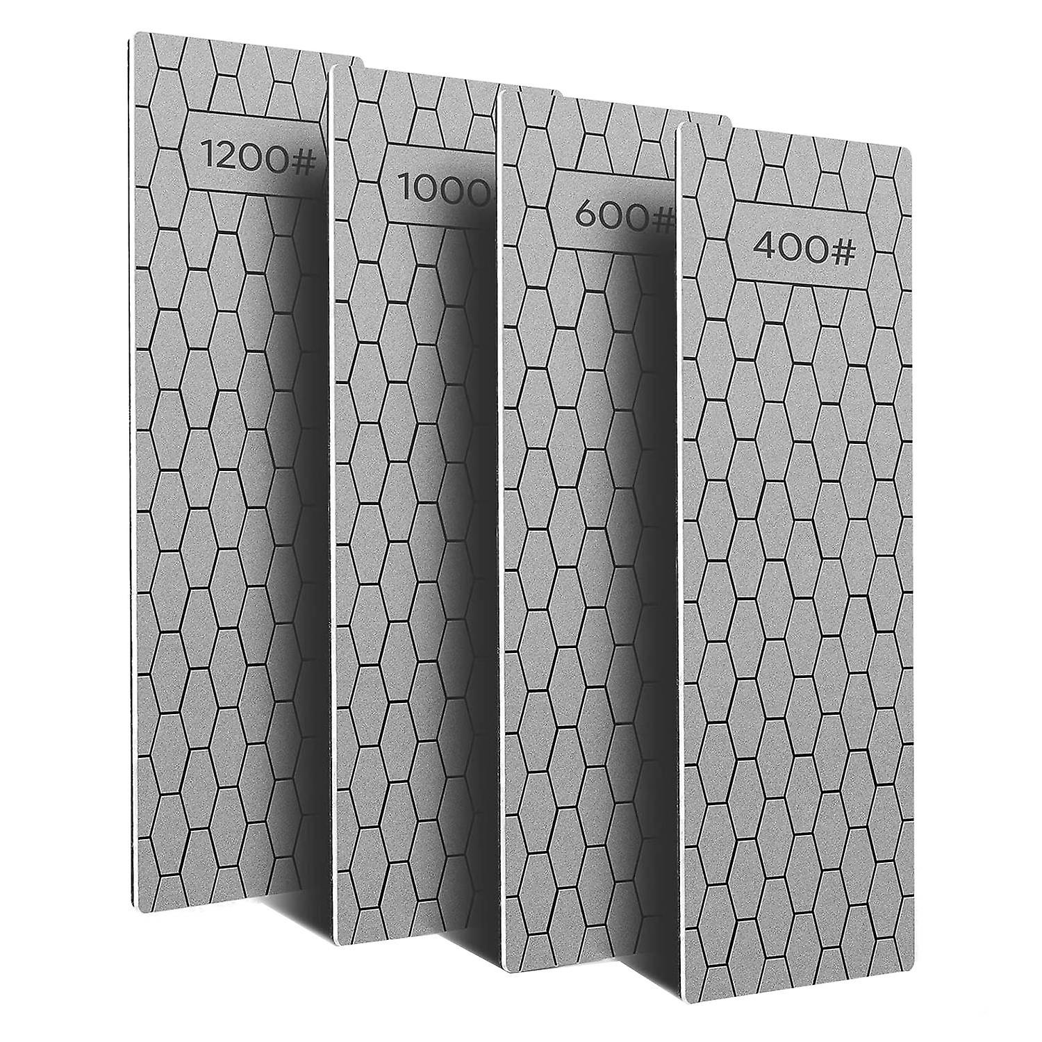 4 Pcs Diamond Sharpening Plate Set, Diamond Sharpening Stone with Surface, 400/600/1000/1200 Grit