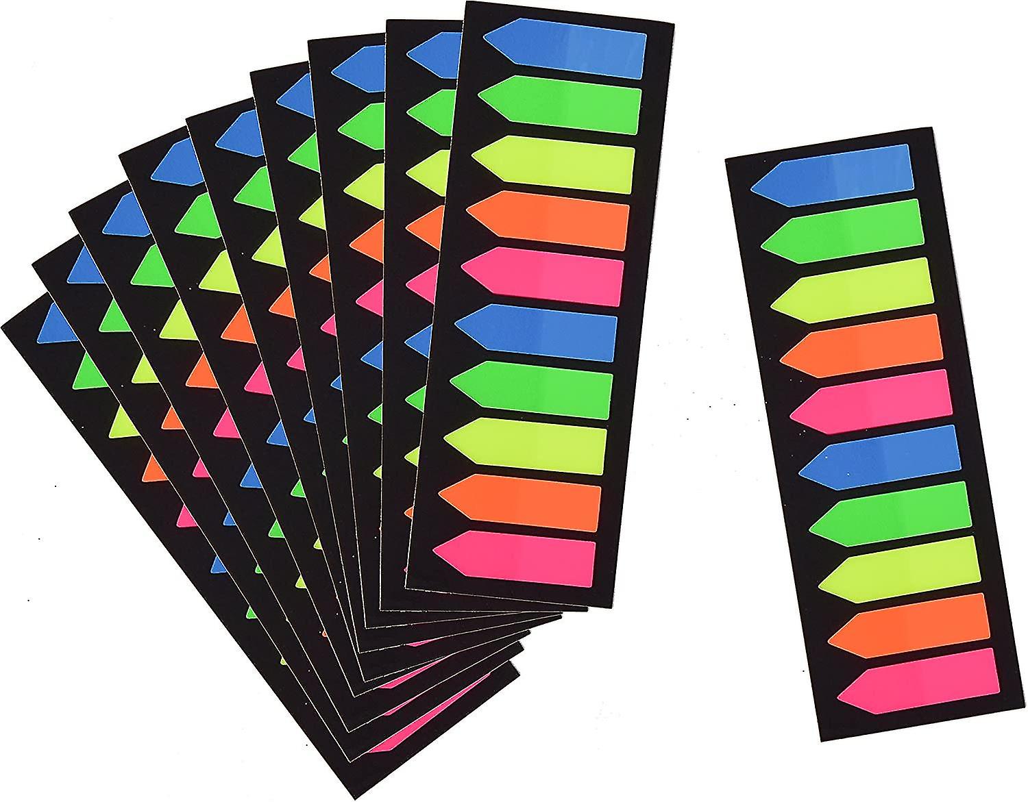 2000 Count Neon Color Tape Flag, Page Markers,index Tab Flags,sticker Note, Fluorescente,10pack,2000 Pages Count