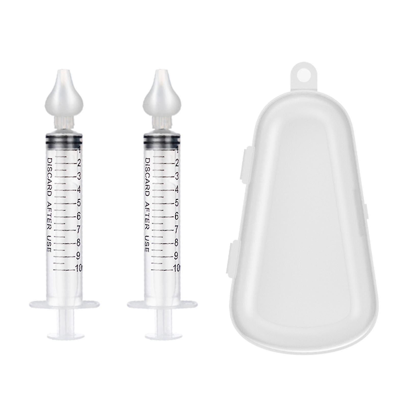 Baby Nasal Syringe, Baby Nose Syringe With Graduation 2*10 With Cleanable And Reusable Silicone Nasal Suction Tip-r