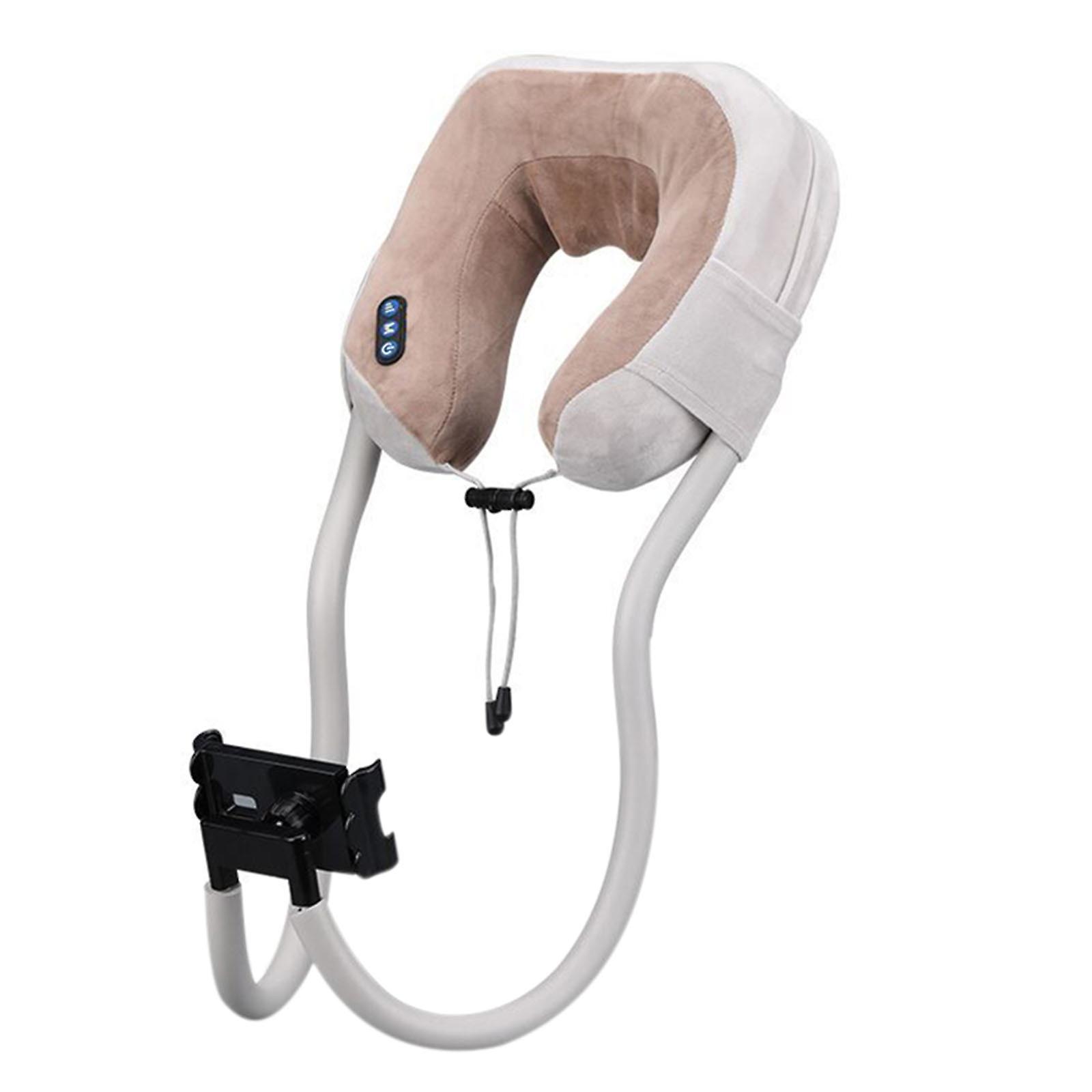 2-in-1 U-Shaped Pillow with Gooseneck Phone Holder Multifunction Pillow and Cell Phone Mount