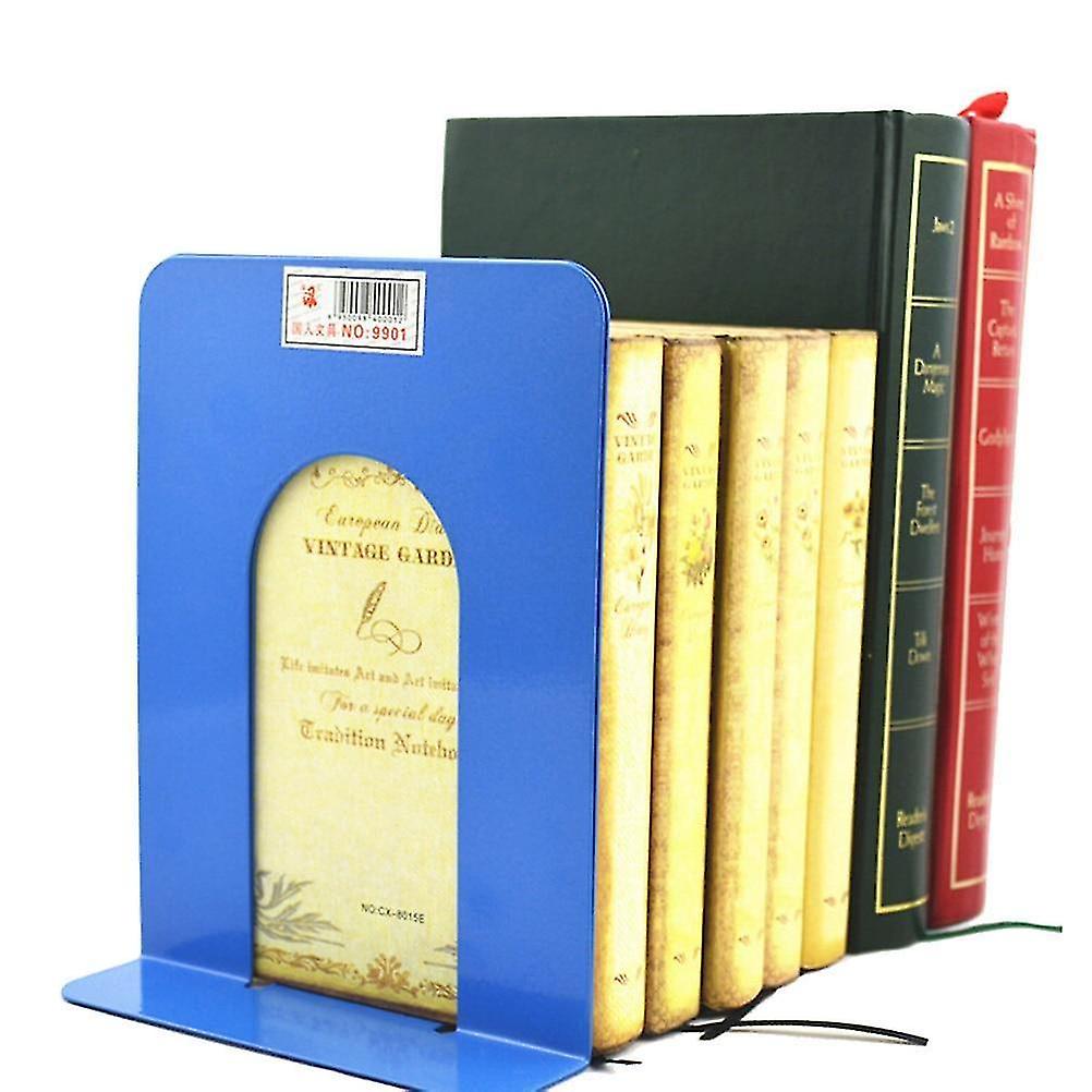 Blue Foldable Portable Metal Bookends Shelf Holder