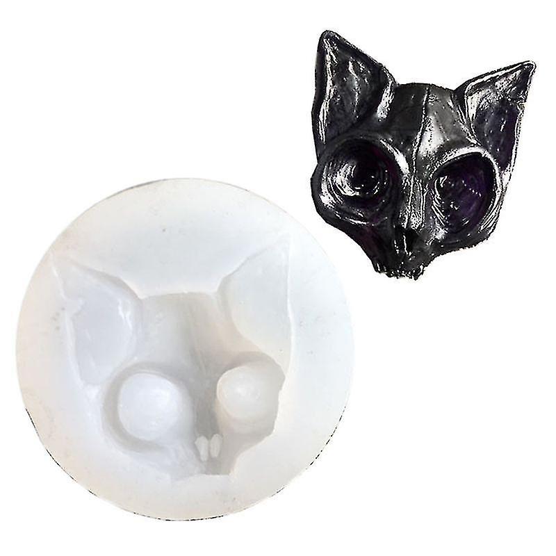 Epoxy Resin Cat Charms Silicone Molds Jewelry Casting Sphynx Cat 3 Eyes Kitty Horns Kitten Head Rave