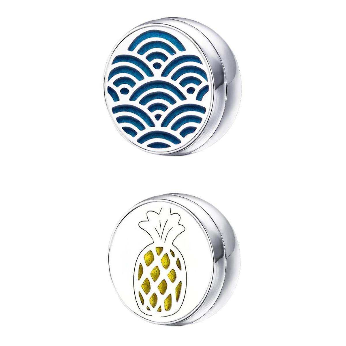 2pcs Stainless Steel Essential Oil Diffuser Button for Face Mask Outdoor