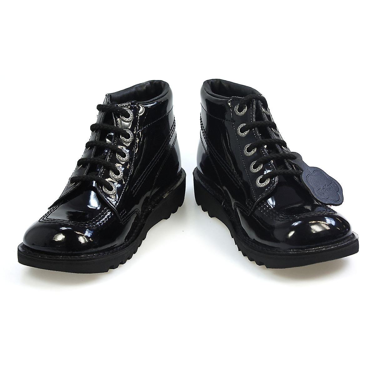 Kickers Kick Hi Womens Patent Boots - (Black)