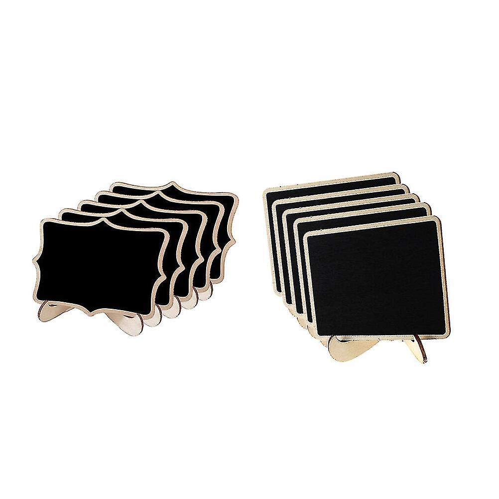 16pcsミニ黒板片面黒板メッセージボード飾りディスプレイチョーボード黒板装飾(8pcsレース型+ 8pcs長方形)