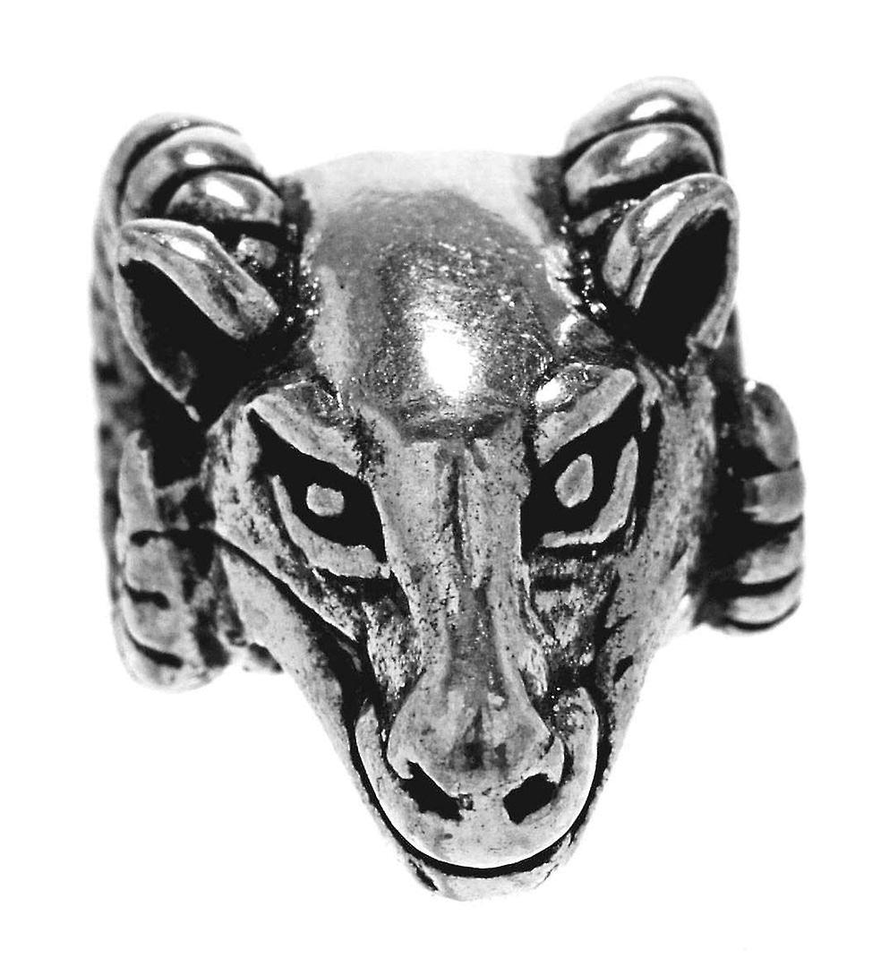 Beard Bead Ram's Head - Silver
