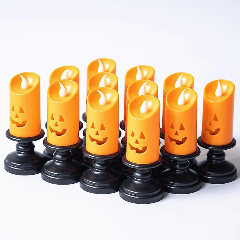 Halloween Decoration Jack-o-lantern LED Candle Light 12Pcs
