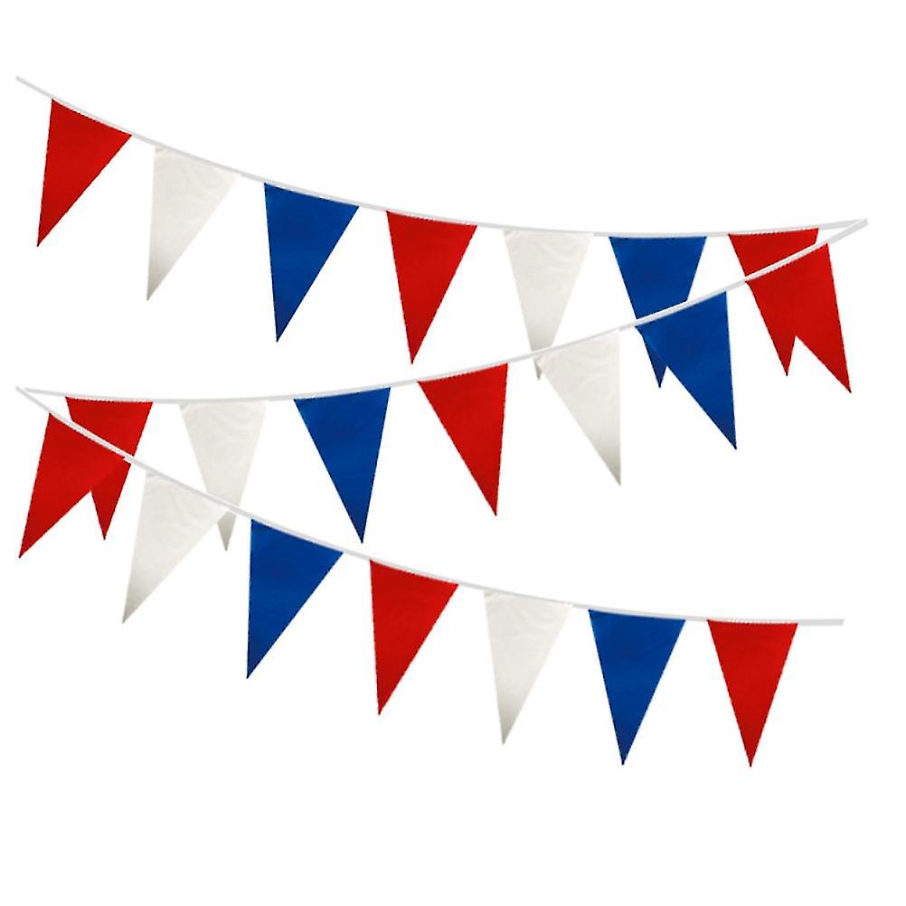 Independence Day Banner USA Independence Day Red Blue and White Triangular Pennant Banner Bunting Flags Events Decoration Red Blue White Flags