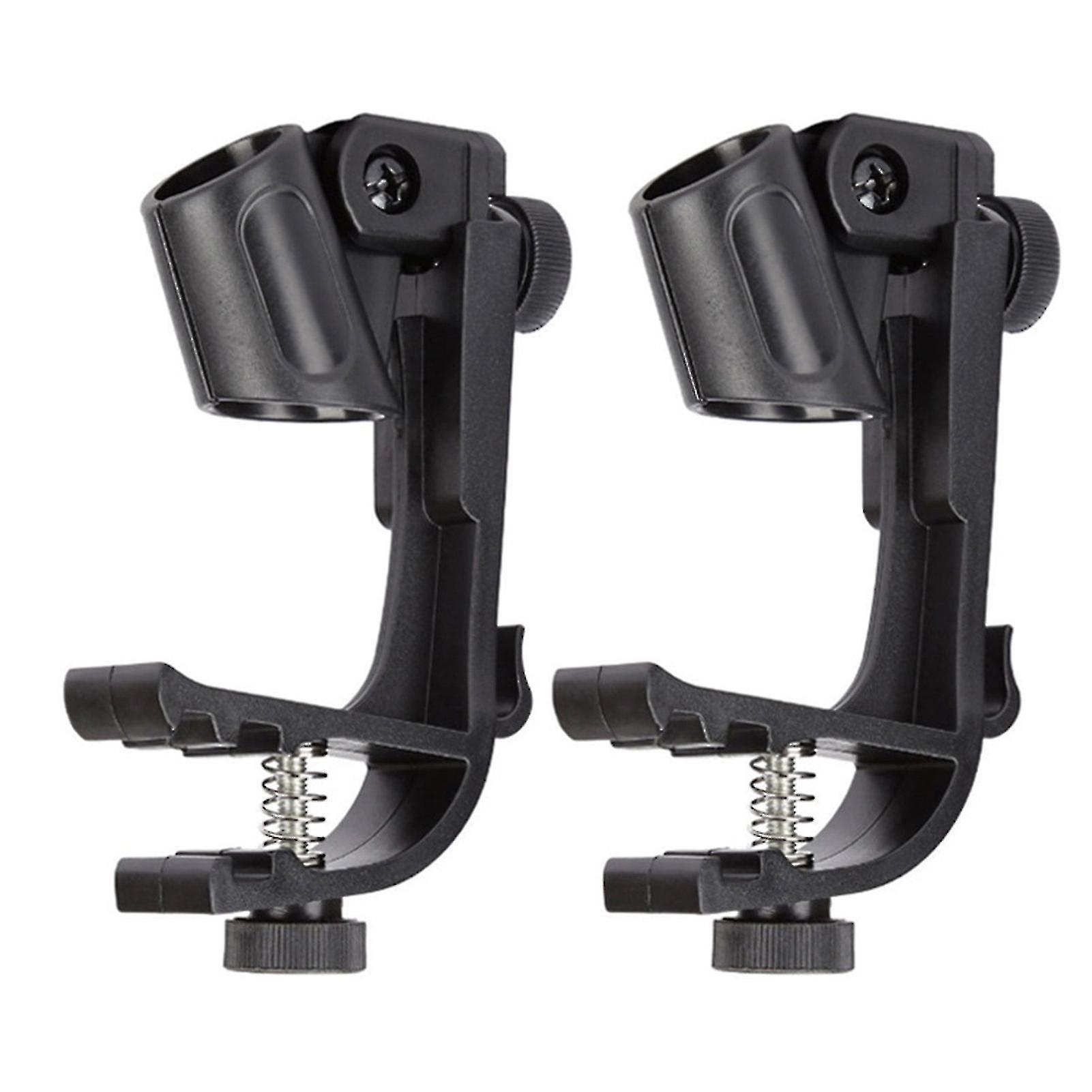 1 Pair Drum Microphone Clip Drums Set Rim Mic Stand Mount Clamp for Playing Performance