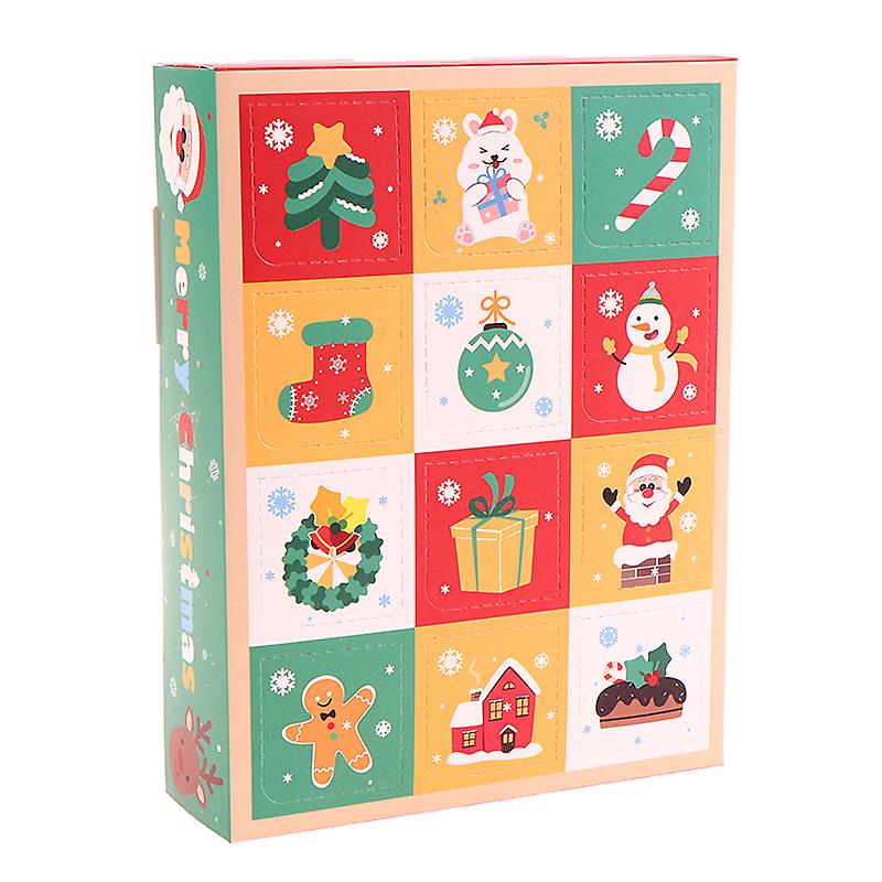 1/5pcs 2024 Christmas Gift Box 12grid Diy Kids Countdown Advent Calendar Box